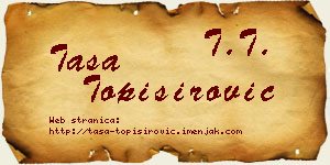 Tasa Topisirović vizit kartica